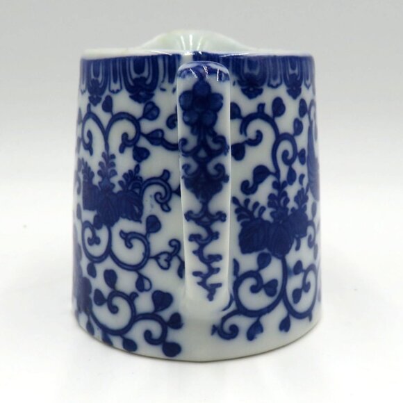 Vintage Japanese Blue White 2.5" Ceramic Creamer Pitcher Phoenix Design - Picture 4 of 7
